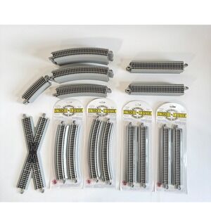 Bachmann HO Scale E-Z Track Nickel Silver 54 Pieces Straight Curved 90 Crossing